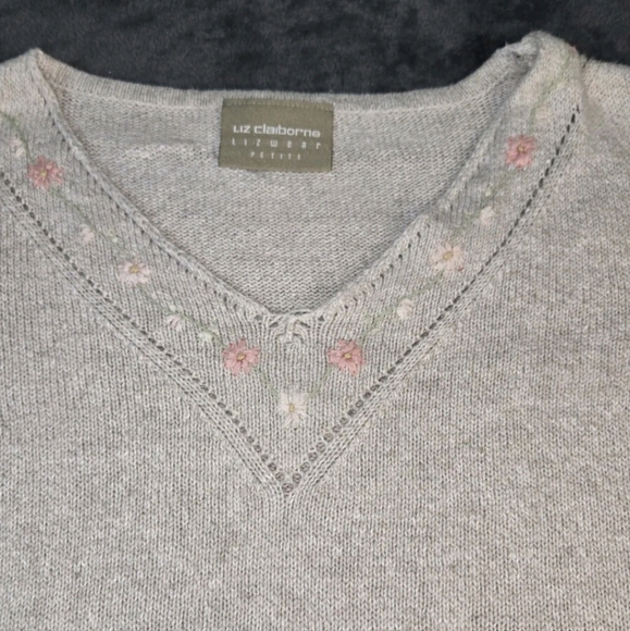 Liz Claiborne Sweater Vest Embroidered Grannycore - Picture 3 of 9